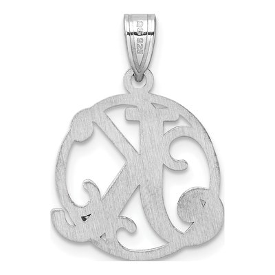 Sterling Silver Letter K Pendant – view 4