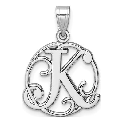 Sterling Silver Letter K Pendant