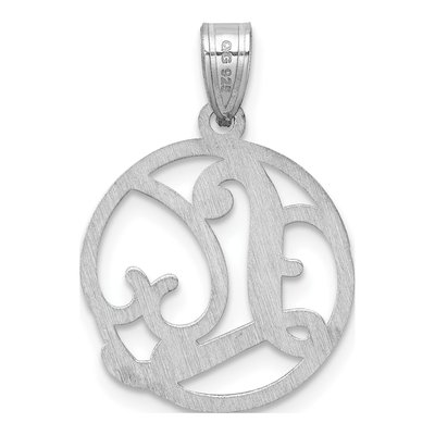 Sterling Silver Script Letter L Pendant – view 4