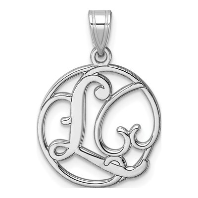 Sterling Silver Script Letter L Pendant