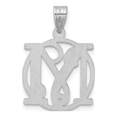 Sterling Silver Letter M Pendant – view 4