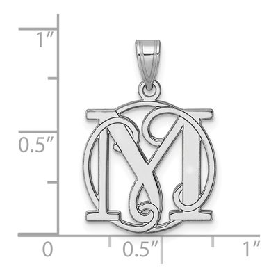 Sterling Silver Letter M Pendant – view 5