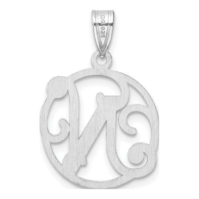 Sterling Silver Letter N Pendant – view 4