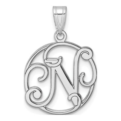 Sterling Silver Letter N Pendant