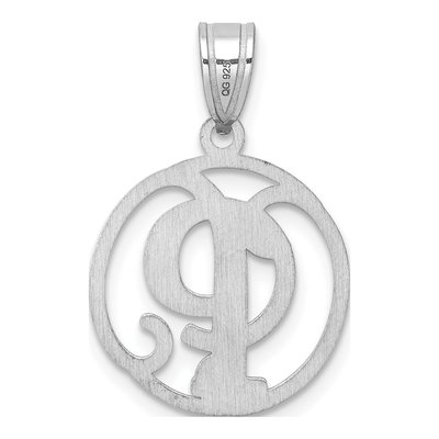 Sterling Silver Script Letter P Pendant – view 4