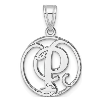 Sterling Silver Script Letter P Pendant