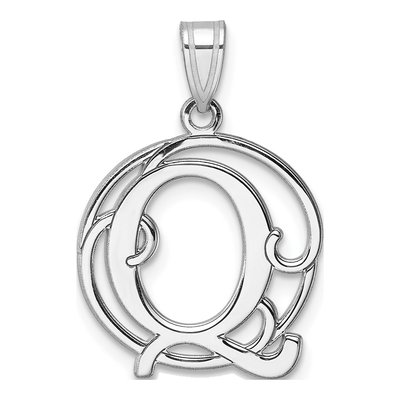 Sterling Silver Letter Q Pendant