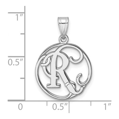 Sterling Silver Letter R Pendant – view 5