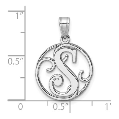 Sterling Silver Letter S Pendant – view 5