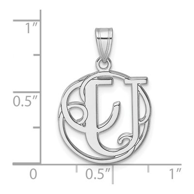 Sterling Silver Letter U Pendant – view 5