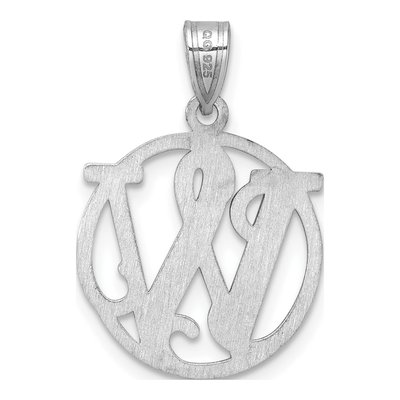 Sterling Silver Letter W Pendant – view 4
