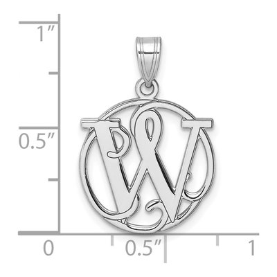 Sterling Silver Letter W Pendant – view 5