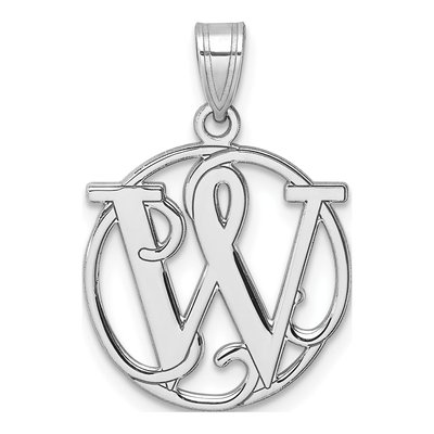 Sterling Silver Letter W Pendant