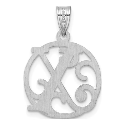Sterling Silver Letter X Pendant – view 4