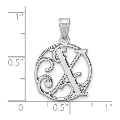 Sterling Silver Letter X Pendant – view 5