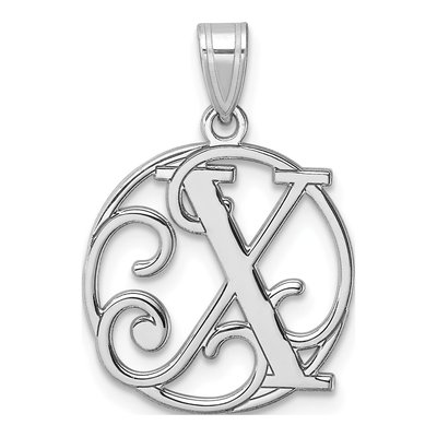 Sterling Silver Letter X Pendant