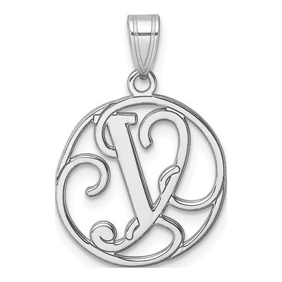 Sterling Silver Letter Y Pendant
