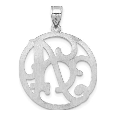 Sterling Silver Large Script Letter A Pendant – view 4