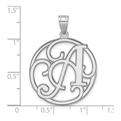 Sterling Silver Large Script Letter A Pendant – view 5