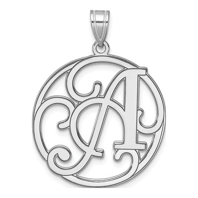 Sterling Silver Large Script Letter A Pendant