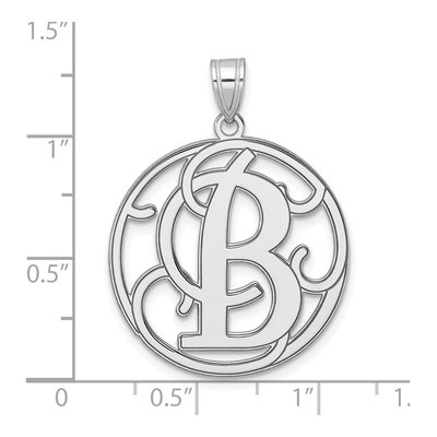 Sterling Silver Script Letter B Pendant – view 5