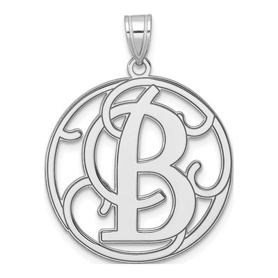 Sterling Silver Script Letter B Pendant