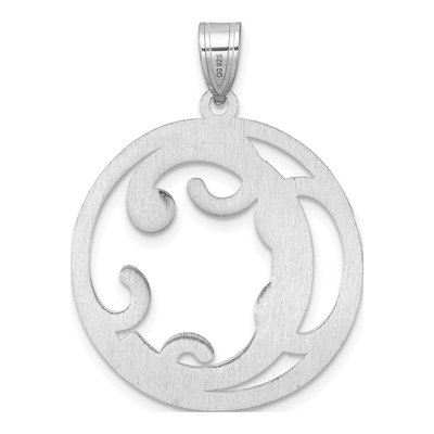 Sterling Silver Script Letter C Pendant – view 4