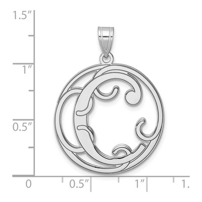 Sterling Silver Script Letter C Pendant – view 5