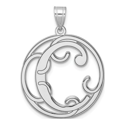 Sterling Silver Script Letter C Pendant