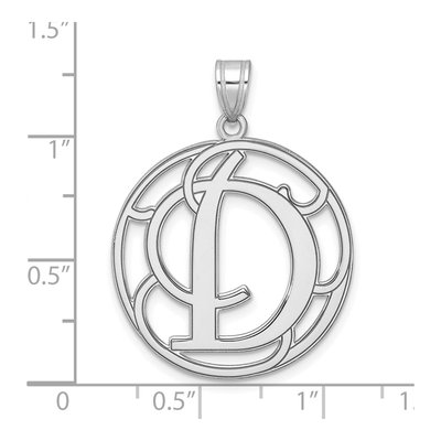 Sterling Silver Script Letter D Pendant – view 5