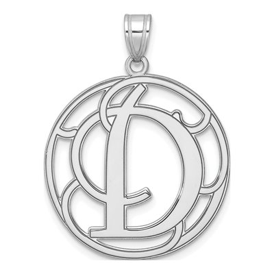 Sterling Silver Script Letter D Pendant