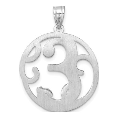 Sterling Silver Script Letter E Pendant – view 4