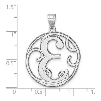 Sterling Silver Script Letter E Pendant – view 5
