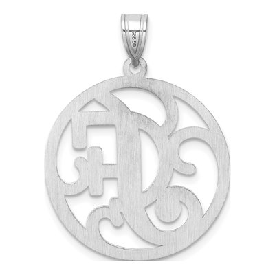 Sterling Silver Script Letter F Pendant – view 4