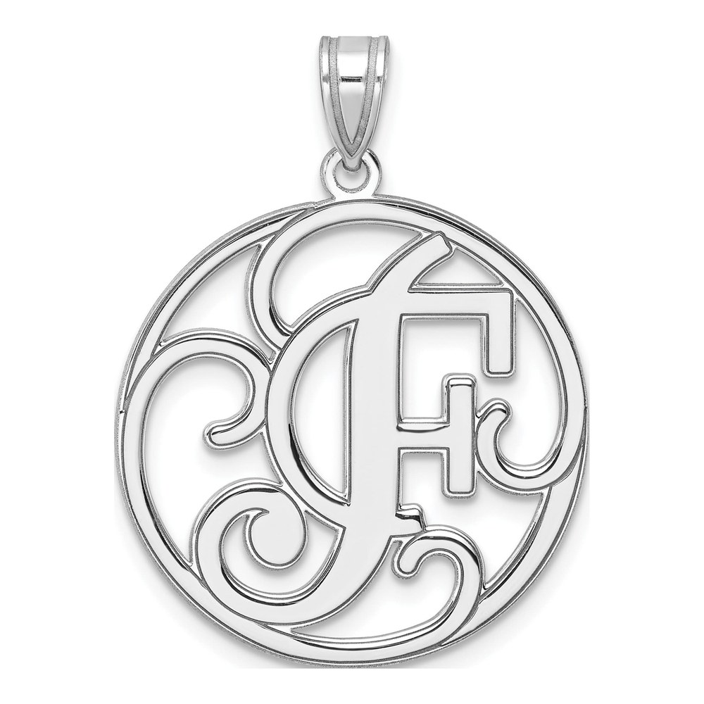 Sterling Silver Script Letter F Pendant