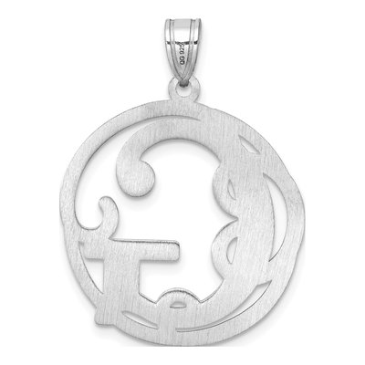 Sterling Silver Script Letter G Pendant – view 4