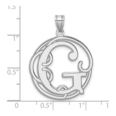 Sterling Silver Script Letter G Pendant – view 5