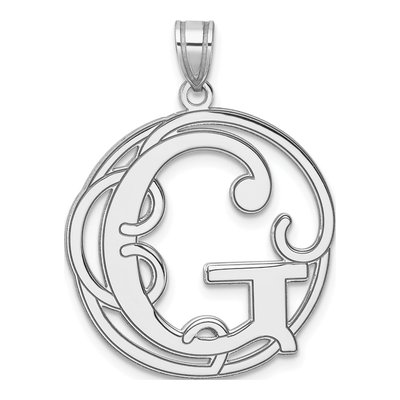 Sterling Silver Script Letter G Pendant