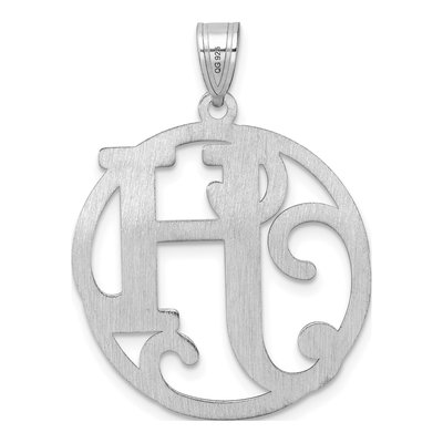 Sterling Silver Large Script Letter H Pendant – view 4