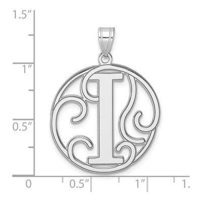 Sterling Silver Script Initial I Pendant – view 5