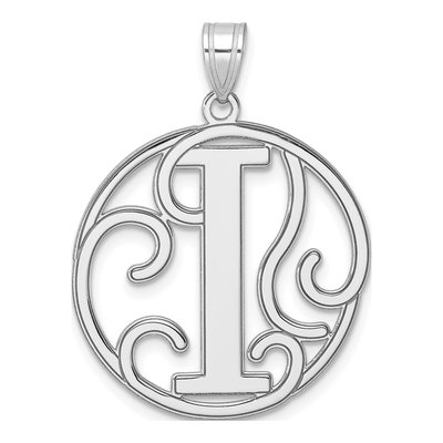 Sterling Silver Script Initial I Pendant