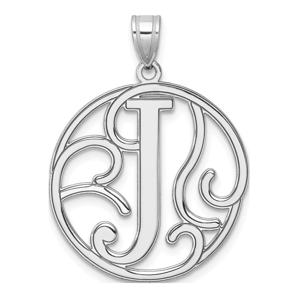 Sterling Silver Script Letter J Pendant