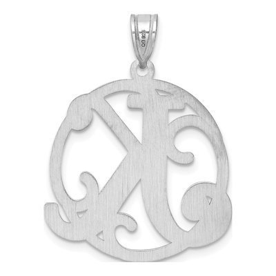 Sterling Silver Letter K Pendant – view 4