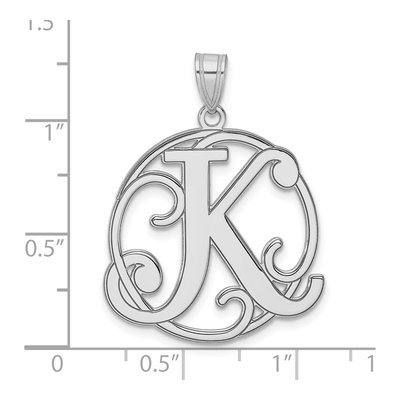 Sterling Silver Letter K Pendant – view 5
