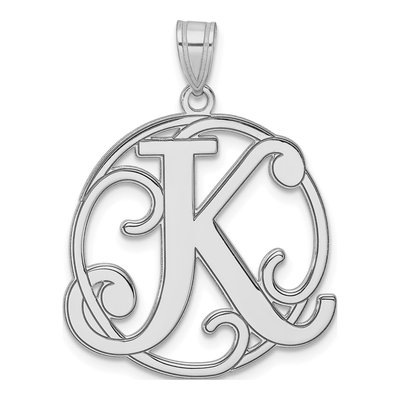 Sterling Silver Letter K Pendant
