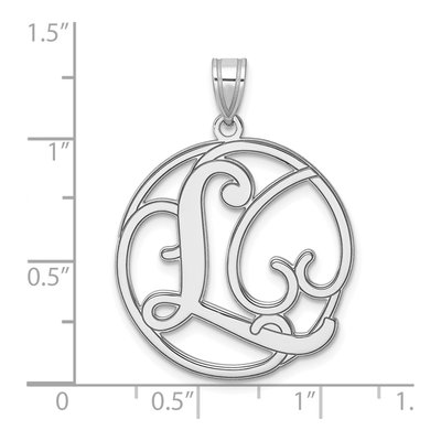 Sterling Silver Script Letter L Pendant – view 5
