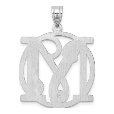 Sterling Silver Large Letter M Pendant – view 4