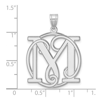 Sterling Silver Large Letter M Pendant – view 5