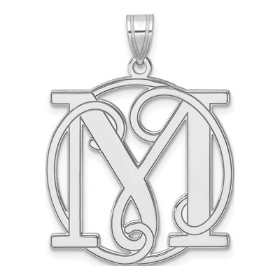 Sterling Silver Large Letter M Pendant