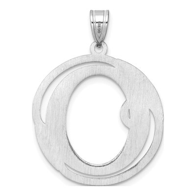 Sterling Silver Large Script Letter O Pendant – view 4